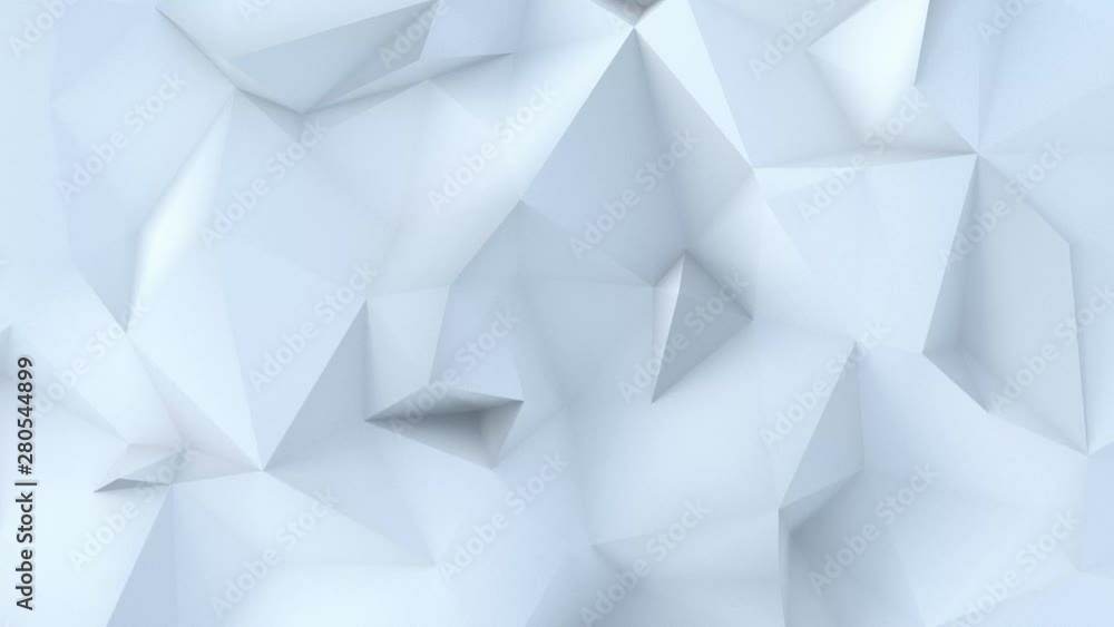 White background. Abstract triangle texture. Low poly white 3d animation White background. Abstract triangle texture. Low poly white 3d animation
