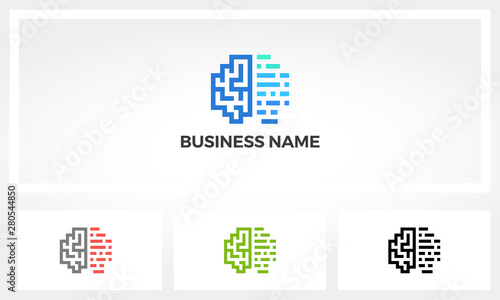 Digital Data Brain System Logo