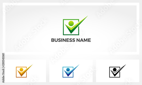 Human Tick Inside Square Frame Logo