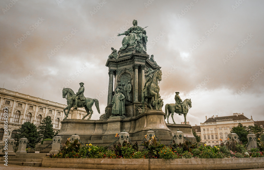 Ancient statue of the imperial Maria Theresa in Vienna