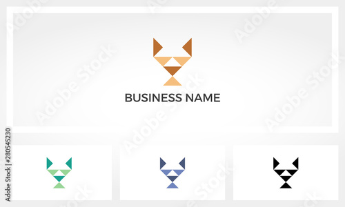 Dog Head From Triangles Shape Logo