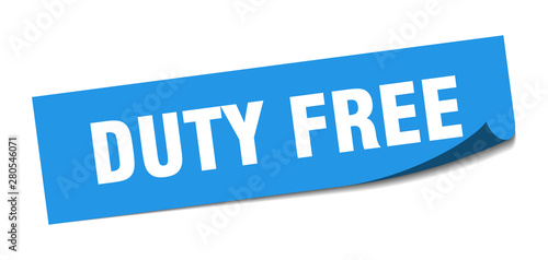 duty free sticker. duty free square isolated sign. duty free