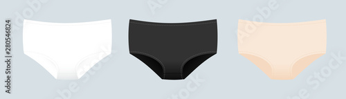 Panties symbol. Woman underwear type: boy shorts. Vector illustration, flat design