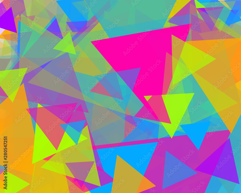 Abstract Generative Art color distributed triangles polygons background illustration