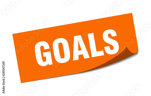 goals sticker. goals square isolated sign. goals