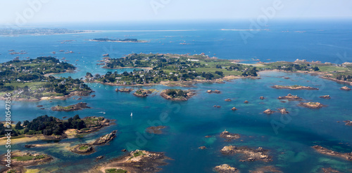 Aerial view of Ile de Bréhat in Brittany, France