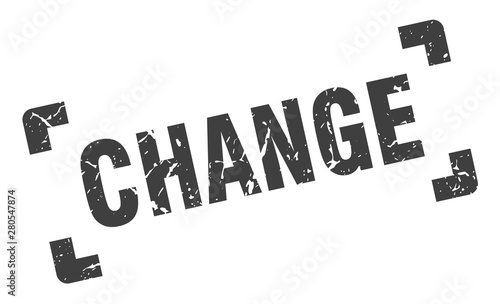 change stamp. change square grunge sign. change