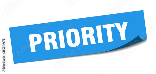 priority sticker. priority square isolated sign. priority