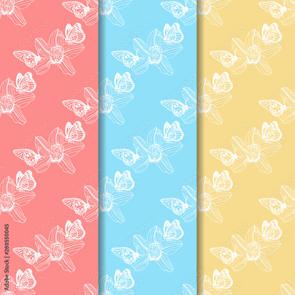 seamless pattern with flowers and butterflies seamless pattern with flowers and butterflies