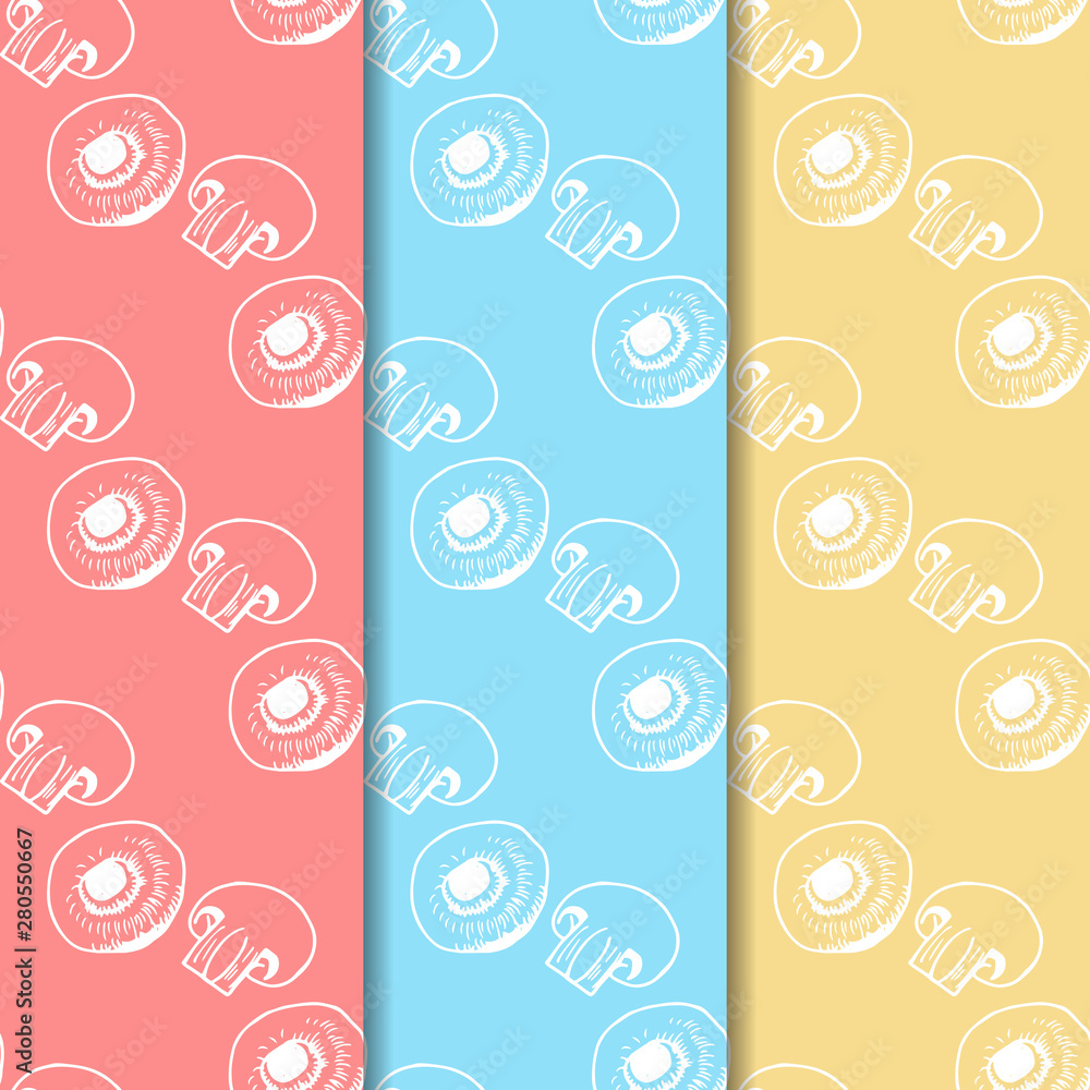 seamless pattern with vegetables mushrooms seamless pattern with vegetables mushrooms