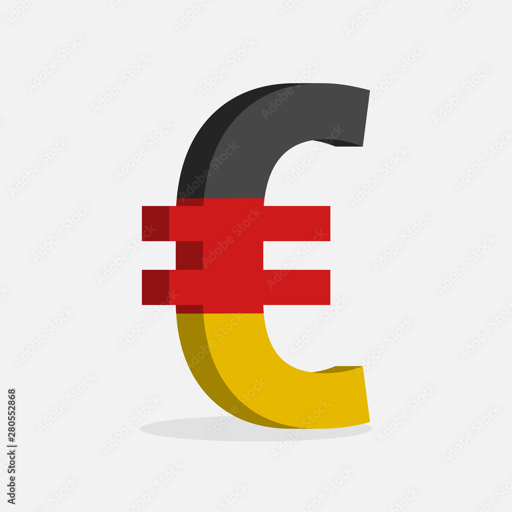 Obraz premium Euro Currency Symbol with Flag of Germany