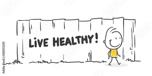 Strichfiguren / Strichmännchen: Live healthy. (Nr. 438)