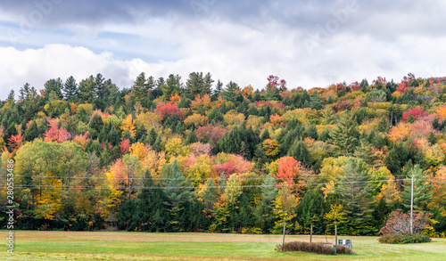 Landscape of New England in Foliage Season, October in USA