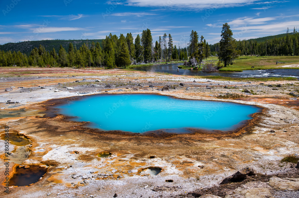 Black Opal Pool in Biscuit Basin, Yellowstone National Park, Wyoming