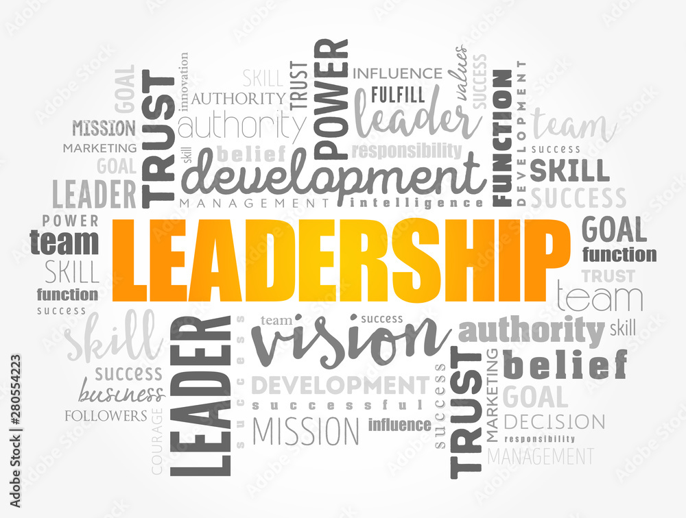 LEADERSHIP word cloud collage, business concept background LEADERSHIP word cloud collage, business concept background