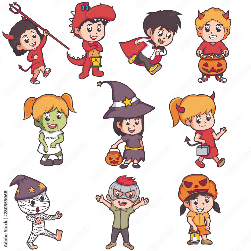 collection pack children with costume halloween collection pack children with costume halloween