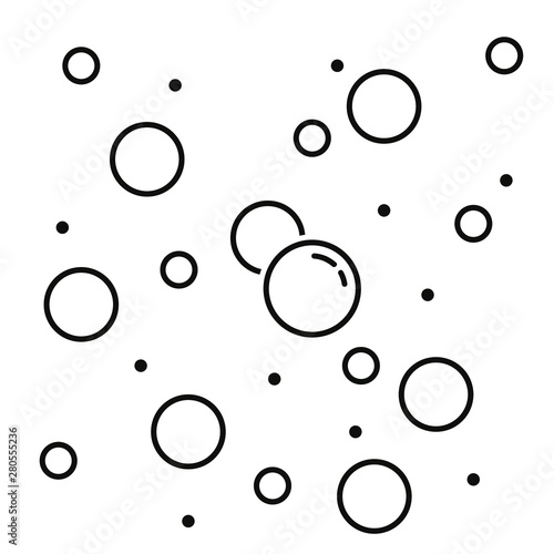 Set of champagne bubble vector icon. soap illustration symbol.