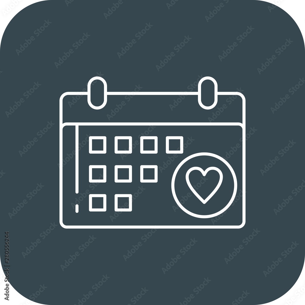Valentine Day Calendar icon for your project Valentine Day Calendar icon for your project