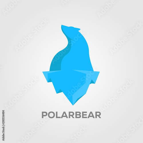 Silhouette Polar bear vector logo designs