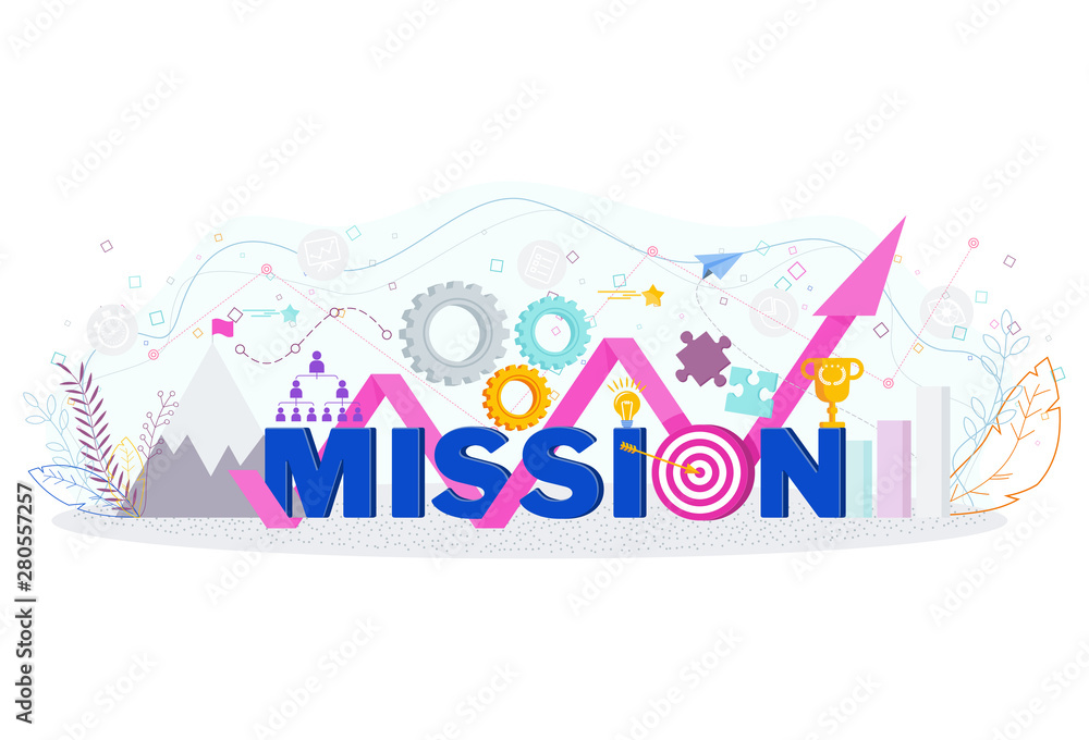 Business mission statement. Word mission typographic concept. Business mission statement. Word mission typographic concept.