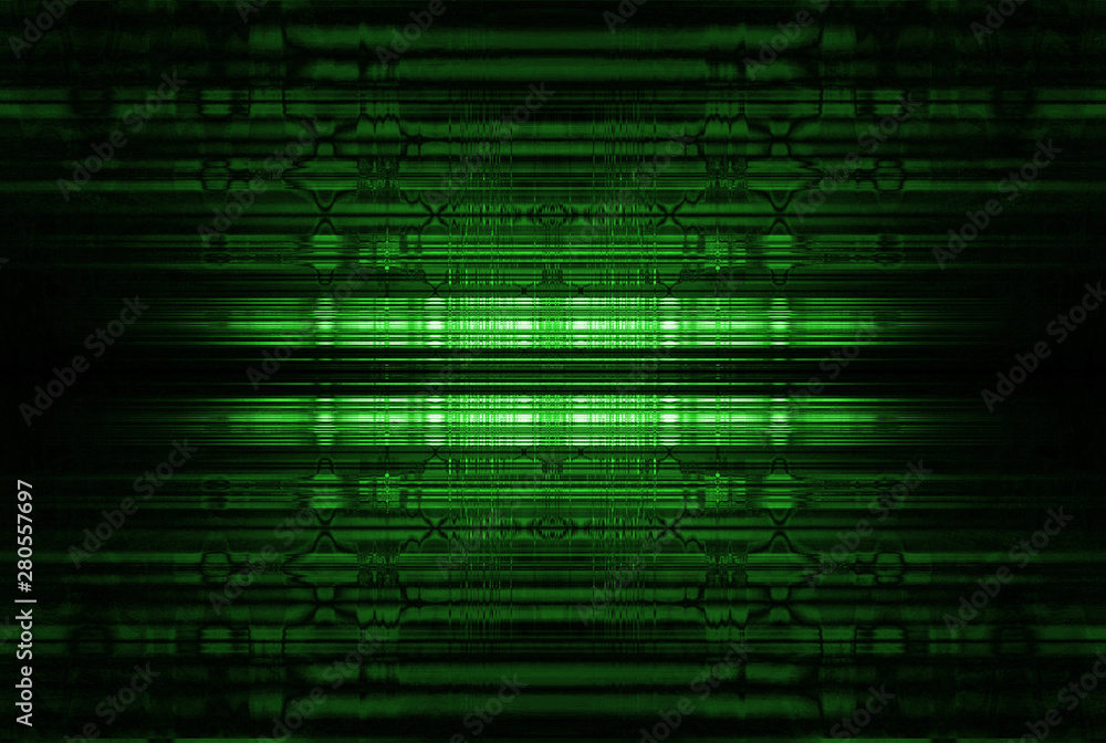 Abstract glowing green lines background