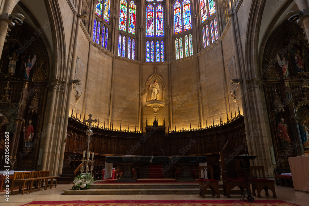 Fototapeta premium Altar of the cathedral of the Good Shepherd, Donostia-San Sebastian , Basque Country, Spain