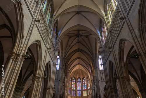 Main nave of the cathedral of the Good Shepherd, Donostia-San Sebastian , Basque Country, Spain © Noradoa