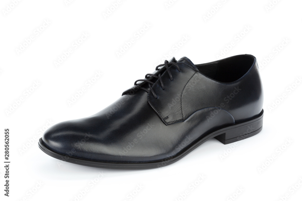 Black leather formal male shoes isolated on white background Black leather formal male shoes isolated on white background