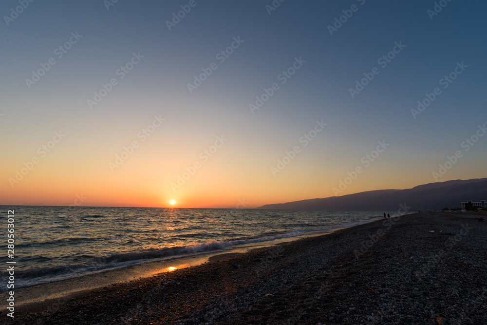sunset on the sea in Abkhazia