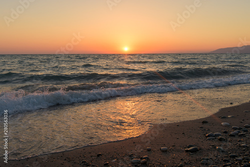 sunset on the sea in Abkhazia