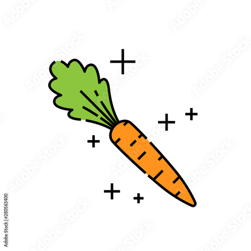 Carrot line icon. Organic Vegetable symbol. Vector illustration.