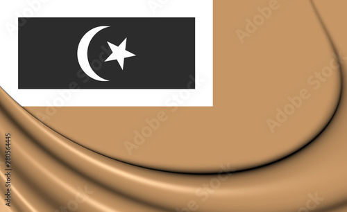 3D Flag of Setiu (Terengganu), Malaysia. photo