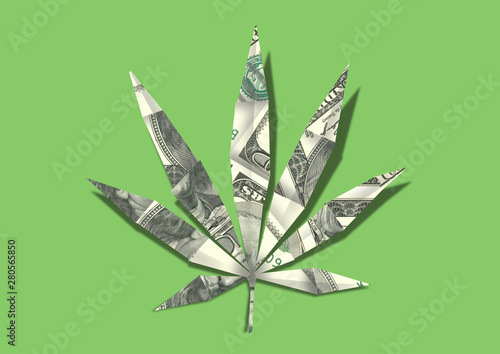 Photography cannabis industry money investment concept illustration editorial