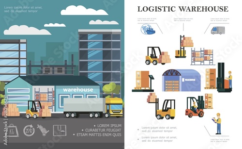 Flat Warehouse Logistics Concept
