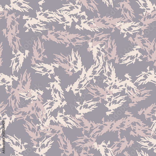 Urban UFO camouflage of various shades of pink, violet and beige colors