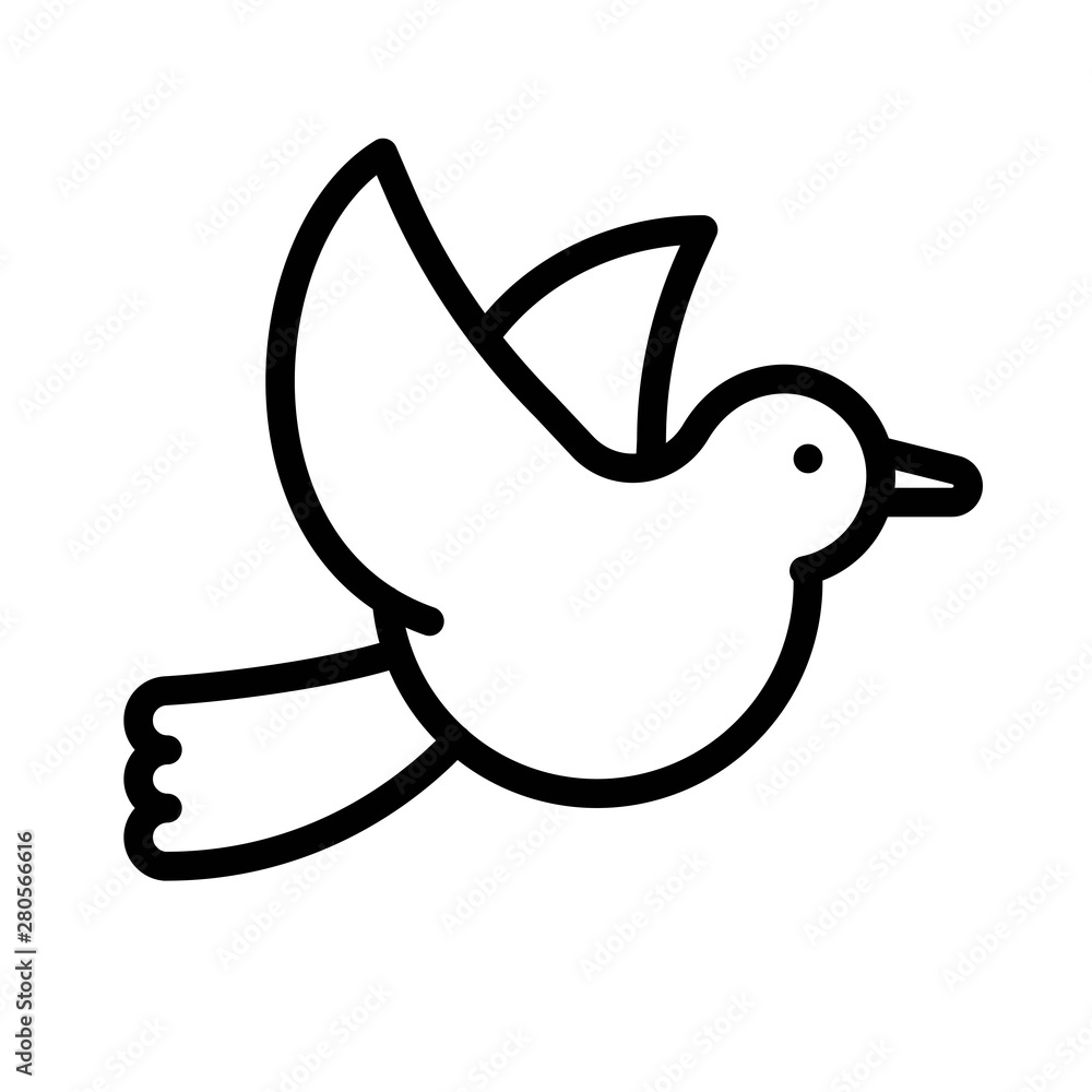 Dove vector, wedding related line style icon Dove vector, wedding related line style icon