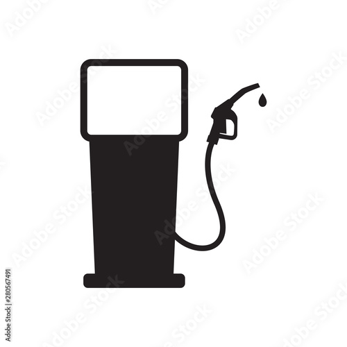 Icon gas station isolated on white background. Gasoline pump with oil dripping. Vector illustration.