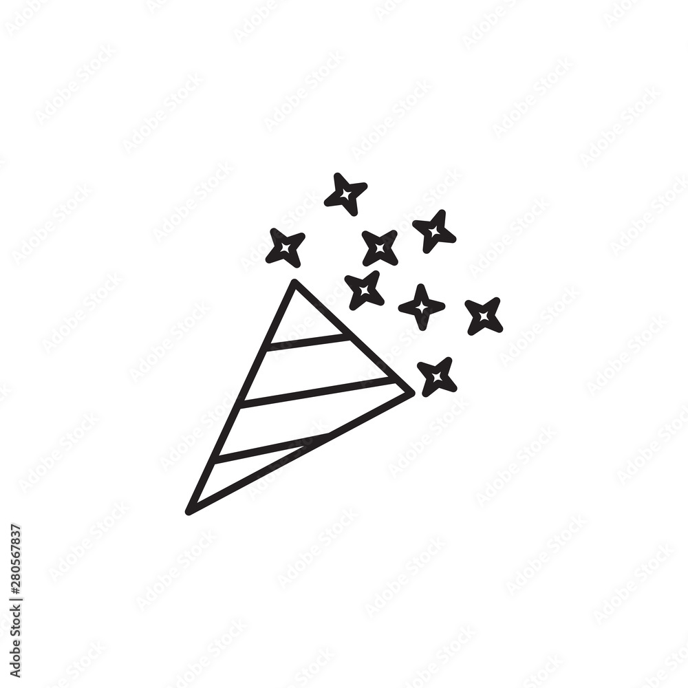 Confetti popper icon template color editable. Celebration party symbol vector sign isolated on white background illustration for graphic and web design. Confetti popper icon template color editable. Celebration party symbol vector sign isolated on white background illustration for graphic and web design.