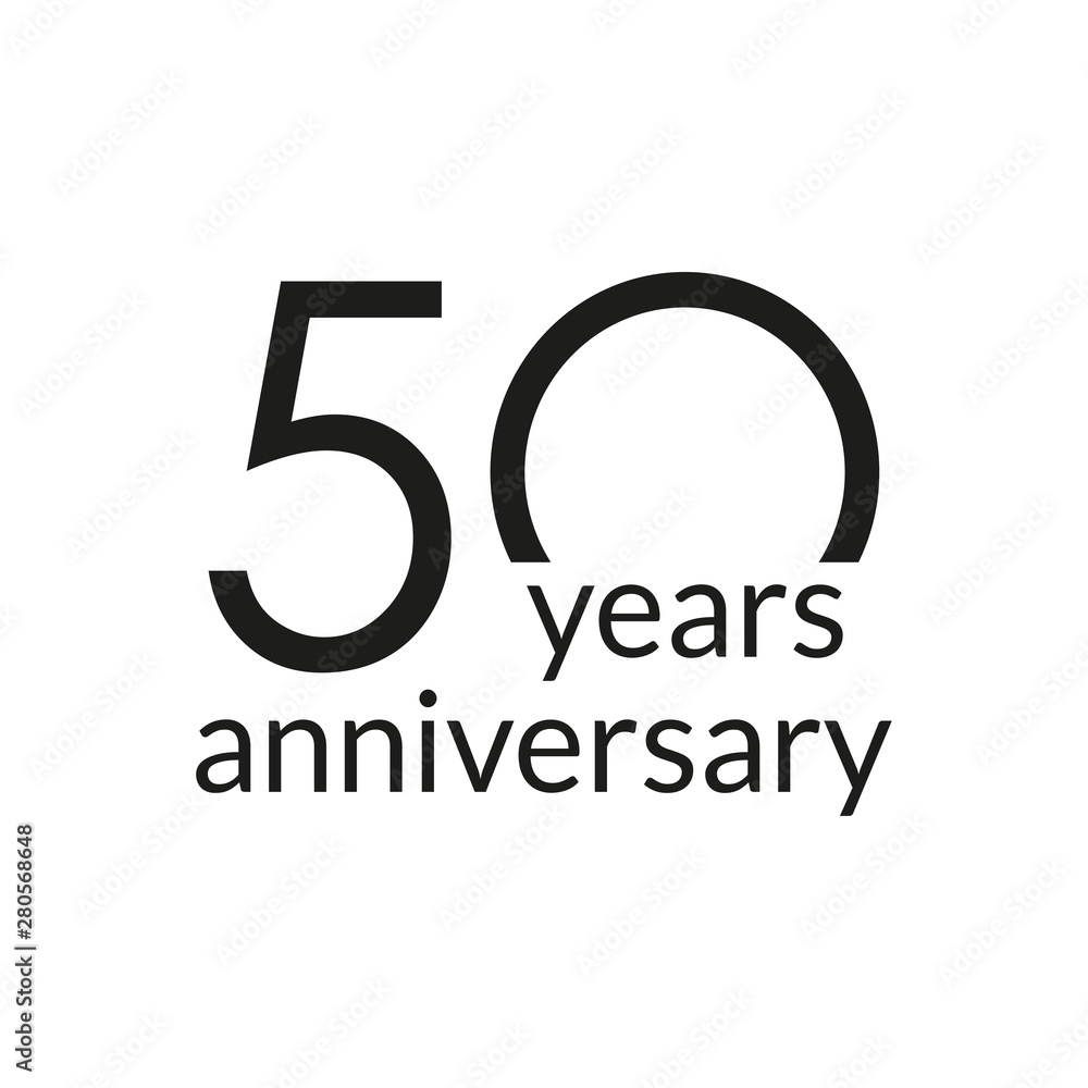 50 years anniversary celebrating icon or logo. Birthday, greeting card design template. Vector illustration. 50 years anniversary celebrating icon or logo. Birthday, greeting card design template. Vector illustration.