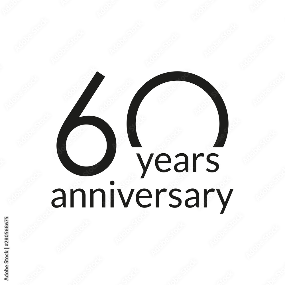 60 years anniversary celebrating icon or logo. Birthday, greeting card design template. Vector illustration. 60 years anniversary celebrating icon or logo. Birthday, greeting card design template. Vector illustration.