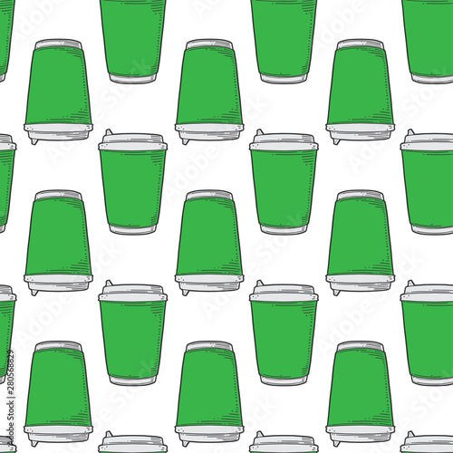 Disposable paper cup. Vector concept in doodle and sketch style.
