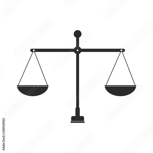 Law scale icon template color editable. justice symbol weight balance sign of law judgment punishment statue vector sign isolated on white background