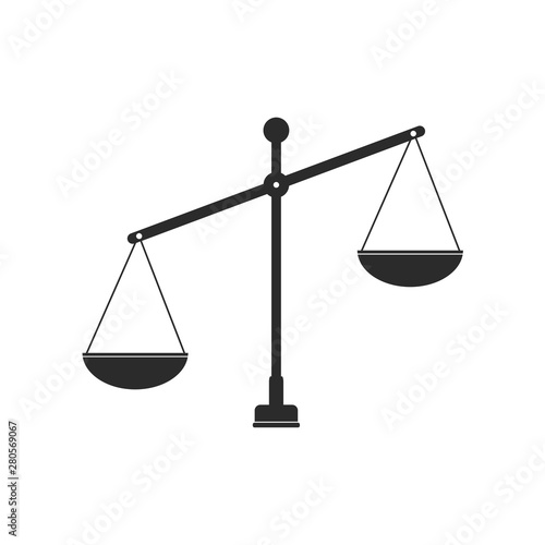 Law scale icon template color editable. justice symbol weight balance sign of law judgment punishment statue vector sign isolated on white background
