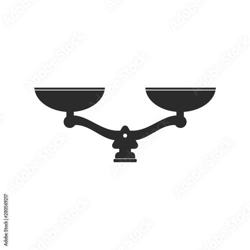 Law scale icon template color editable. justice symbol weight balance sign of law judgment punishment statue vector sign isolated on white background