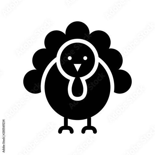 thanksgiving related  turkey in solid or glyph icon design.