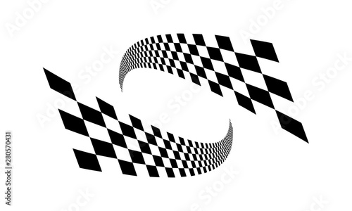 Racing flag Design Template. Race flag Design Vector. Speed Flag Simple Design Illustration Vector.