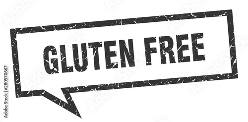 gluten free sign. gluten free square speech bubble. gluten free