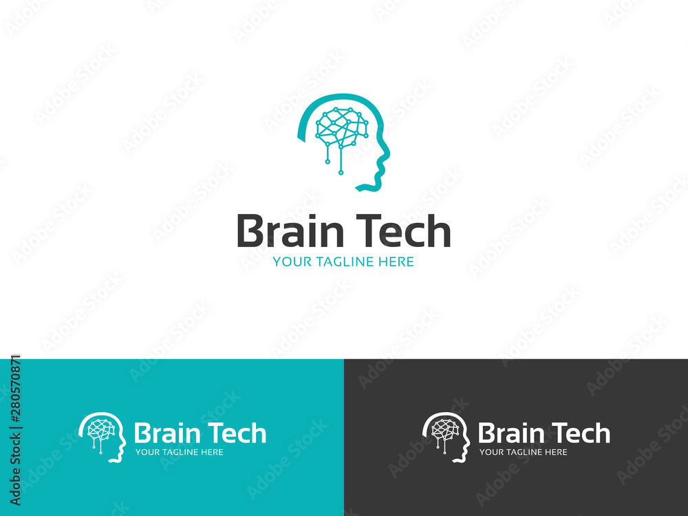 Connected Dot Line Brain Logo Template, Idea Logo, Tech logo. Brainstorm power thinking brain Logotype icon Logo. Connected Dot Line Brain Logo Template, Idea Logo, Tech logo. Brainstorm power thinking brain Logotype icon Logo.
