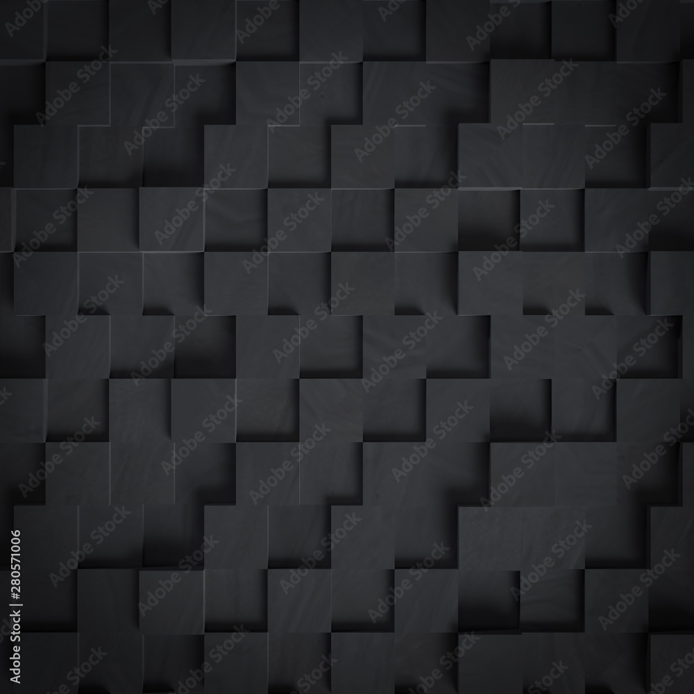 Dark grey abstract futuristic cubes shape background, 3d render illustration Dark grey abstract futuristic cubes shape background, 3d render illustration
