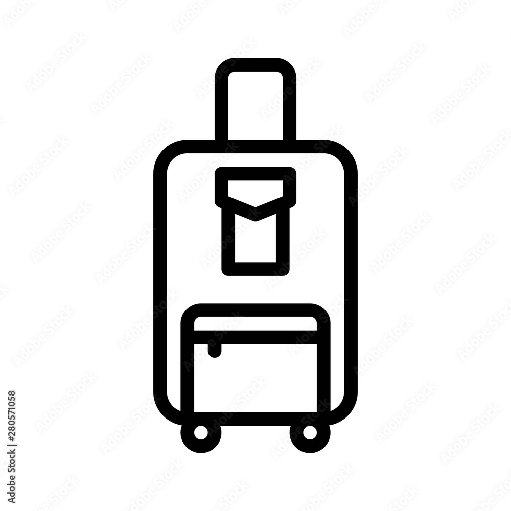 Travel bag vector, Baggage line style icon editable outline Travel bag vector, Baggage line style icon editable outline